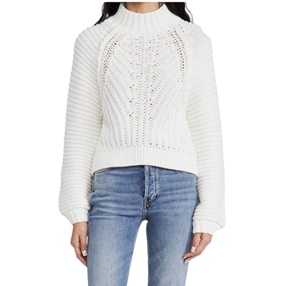 Free People Cream High Low Sweater C3